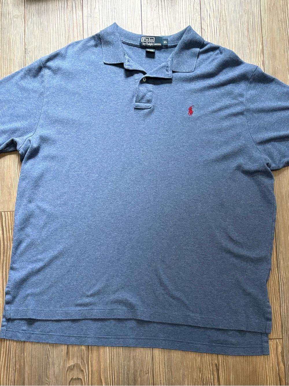 Polo Ralph Lauren Shirt Mens XL Blue Heather Red Pony Short Sleeve Classic Fit